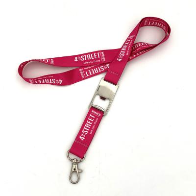 China Lanyard With Wholesale Sublimation Logo Printed Polyester Custom Bottle Opener OEM Lanyard for sale