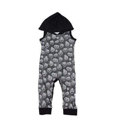 China New fashion baby boy Halloween hoodie romper skull print anti-shrink boutique kids clothes for tollder boys for sale