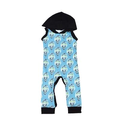 China Baby Boy Lion Tollder Anti-Shrink Tollder Autumn Clothes Hoodie Rompers Boutique Kids Outfits Print Leggings for sale