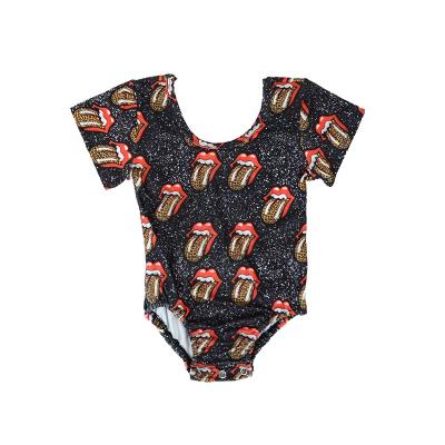 China Sleveeless new fashion baby romper tongue print summer tollder kids clothing for sale