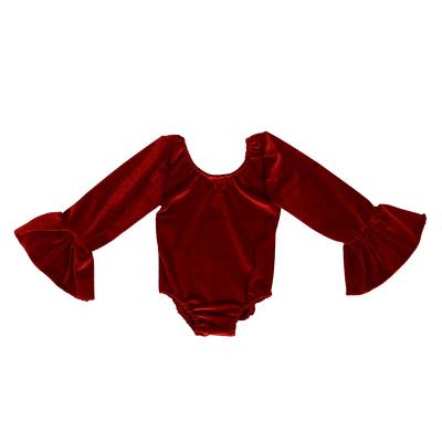 China Sleveeless Fashion Babies Velvet Bell Sleeve Romper Toddler Kids Jumpsuit Fall Clothing for sale