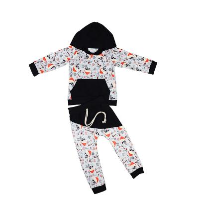 China Wholesale Casual Kids Boy Girl Dressing Set Christmas Skull Print Fashion Outfit Tollder Kids Clothes for sale