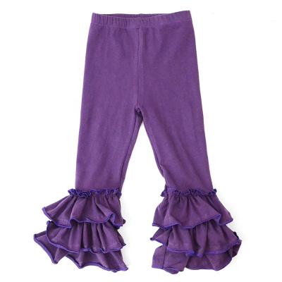 China Anti-Wrinkle Girls Fashion Cotton Pants Causal Baby Wear Kids Ruffle Spats Pants for sale