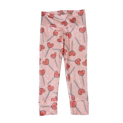 China Wholesale gilr anti-pilling heart print baby children pink long pants valentine'sday gaiters for sale