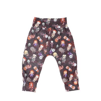 China Anti-wrinkle Kids Halloween Pants Babies Skull Print Jogger Pants Latest for sale