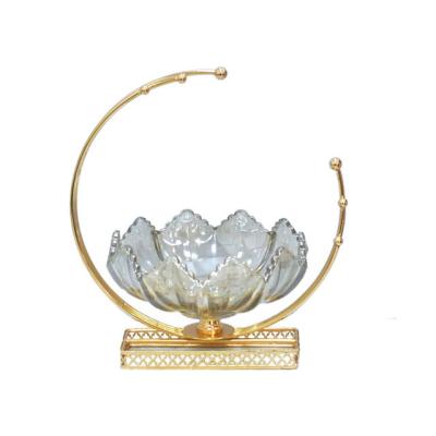 China Disposable Home Decorative Snacks Candy Storage Can European Style Crystal Moon Fruit Plate for sale