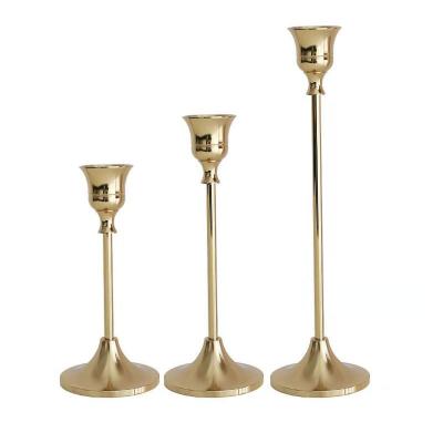 China American Vintage Romantic Home Decoration Wedding Birthday Party Dinner Candle Christmas Decoration Brass Candlestick for sale