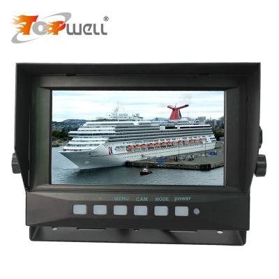 China 7 Inch IP69K Waterproof Monitor With Sunshade And 2 Video Inputs T-7502W for sale