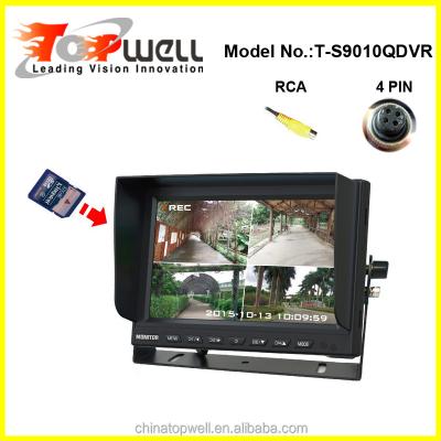 China Built In DVR Hot Sales Build In DVR Quad 4 CH 9 Inch Car Monitor For Headrest for sale