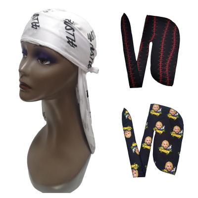 China Custom Wholesale Designer Silky Durag Custom Durags For Men Silky Satin Durag for sale