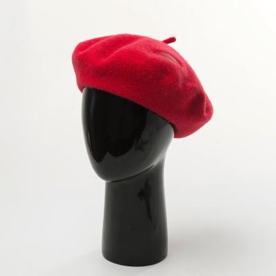 China Winter Small MOQ Custom Beret Women Of The Picture Female Red Embroidery Wool Hat for sale