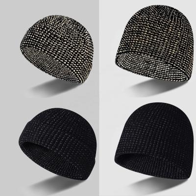 China New JOINT Reflective Knit Beanie Hat /Reflective Cap Night Outdoor Sports Safety for sale