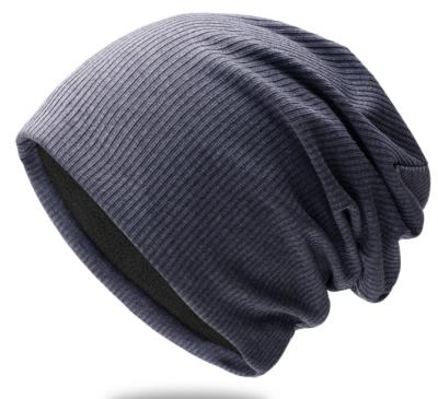 China Men's Winter Fashion Knitted Hat Solid Color Headwear Beanies Warm Skully Hats for sale