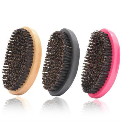 China 360 Curved Wooden Hair Brushes Wholesale Nondisposable Wave Brushes Mens Boar Bristle Curve Wave Brushes For Men for sale