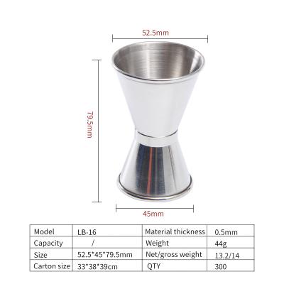 China Practical Viable Multi Bar Stainless Steel Cocktail Jigger Double Head Measuring Cup Sizes Bar Measuring Cup Shaker Tool for sale