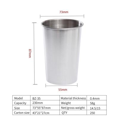 China Sustainable Stainless Steel Metal Beer Mug, Coffee Mug, Outdoor Water Mug Stainless Steel Wine Mug for sale