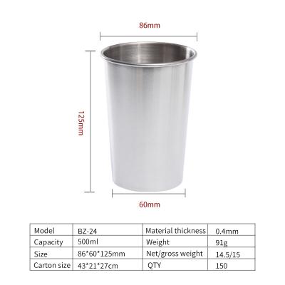 China New Sustainable Stainless Steel Metal Mug Beer Mugs White Wine Glass Coffee Tumbler Tea Milk Mugs Travel Camping Mug Outdoor for sale