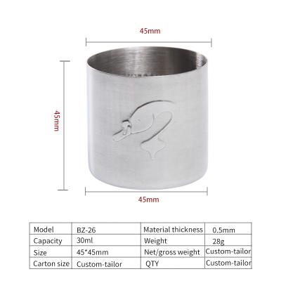 China Portable Stainless Steel Small Viable Dlass Wine Drinking Shot Glass Cup Barware Home Kitchen Drinkware Tool for sale