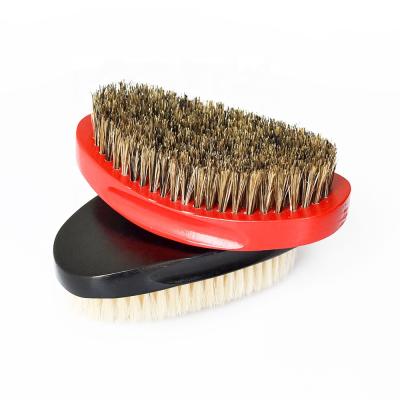 China Disposable Wholesale Custom Wave Brushes Wooden Boar Hair Beard Hair Palm 360 Wave Brush for sale