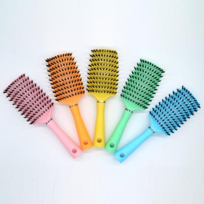 China Wholesale Colorful Private Label Vented For Curly Boar Bristle Hair Brush Custom Detangle Brush Nondisposable for sale