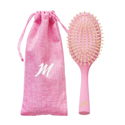 China Factory Price Nondisposable Anti-Static Pink Wood Hair Brush Massage Detangle Brush For Man Women Barber for sale