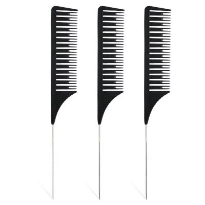 China High Temperature Resistance Tail Steel Point Highlight Comb Hair Dyeing Comb Plastic Highlight Board Hair Tool Cutting Comb for sale