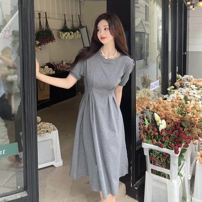 China Vintage Ladies Anti-Static Hot Sales Women Midi Summer Casual Party Black Classy Dress A Line Custom Made Dresses for sale