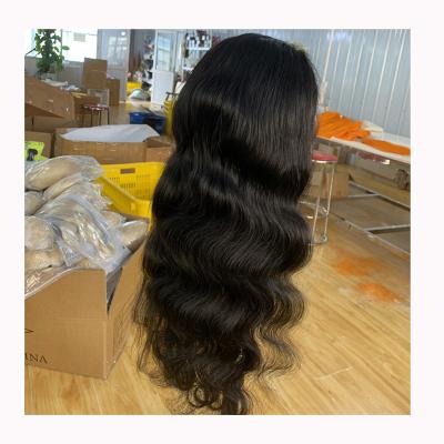 China Body Wave 13*4 Body Wave Swiss Glueless Lace Frontal Wigs Raw Indian Human Hair Lace Wigs Virgin Cuticle Aligned Body Wave Lace Front Wig for sale