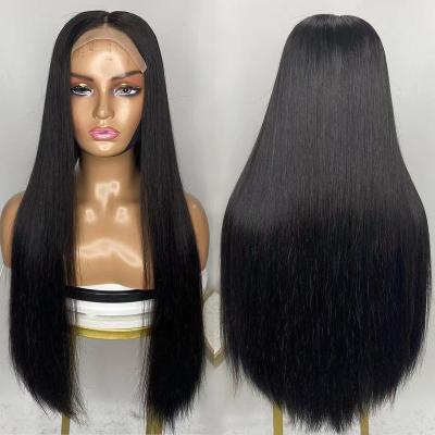 China Brazilian Straight Lace Front Wig Straight Virgin Human Hair Lace Front Wig For Colored Women Pre Pluck Lace Wig With Baby Hair for sale