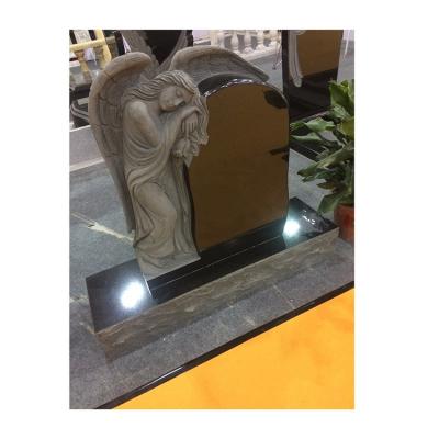 China EUROPEAN Modern Unique Design Black Headstone Granite Marble Tombstone And Headstone Prices for sale