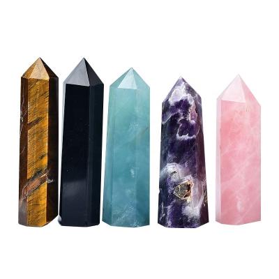 China China Wholesale Natural Quartz Hexagon Healing Various Crystal Column for sale