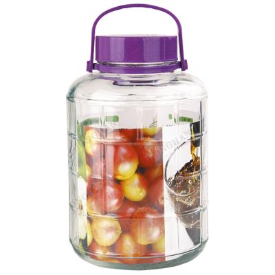 China Promotional high quality hot viable 5L 10L 15L 20L large wine storage jar with lid, glass masonbottle with lid plum wine for sale