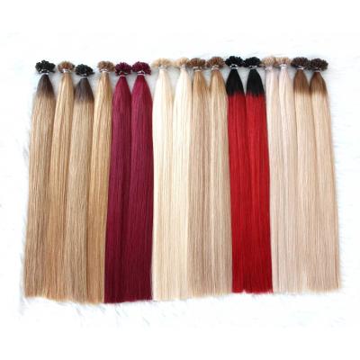 China 100% High Quality Silky Straight Nail Hair Extension U Tip Hair Extension Sale Keratin Pre Bonded Peruvian Hair Extension for sale