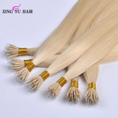 China A Distributor Cuticle Aligned Hair Factory Direct 100% Russian Virgin Nano Beads Remy Nano Ring Hair Extensions Double Drawn With Full Cuticle for sale