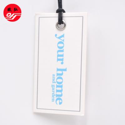 China Recyled Luxury Design Custom Print Name Logo Paper Garment Labels Clothing Hang Tags With String, High Quality Cheap Garment H for sale