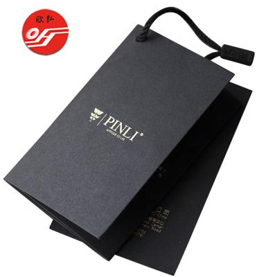 China Viable Creative Unique Reuse Printed Black Paper Jewelry Logo Brand White Tags for sale