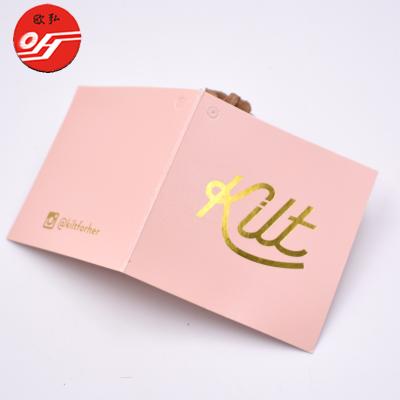 China Rose Gold Hot Stamping Custom Viable White Paper Hang Swing Tag for Clothes for sale