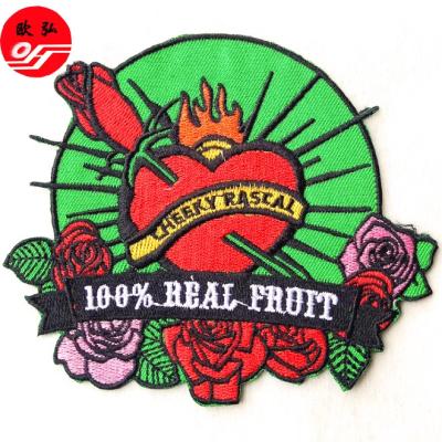 China Best Price Handmade Custom Heat Press Twill Based Embroidery Patch With Iron On Backing for sale