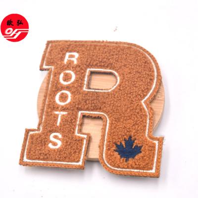 China 2022 Handmade Hot Sale Chenille Embroidery Gold Edge Covered Luxury Patch Letters Patch 26 For Women's Clothing for sale