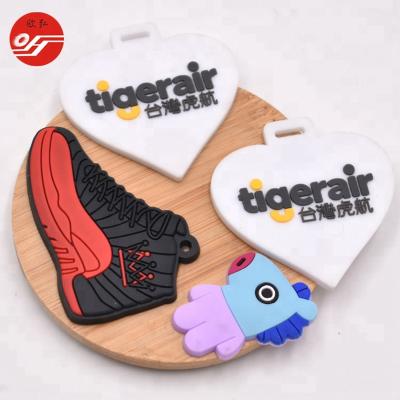 China Viable Wholesale Custom Special Shape Key Chain PVC Rubber Tag for sale