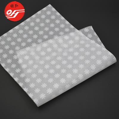 China Anticurl Transparent Lamination Custom Snowflake Printed Tissue Paper For Gifts for sale