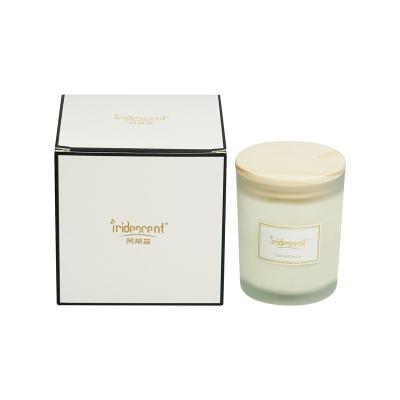 China Perfume Glass Organic Candle Soy Scented Smokeless Wax Scented Gift Bulk Set for sale