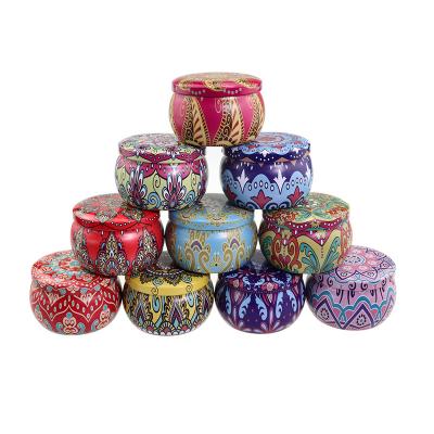 China Gift & Craft Sale Online 2oz 4oz 8oz Ribbon Round Cute Candle Tin Jar Soy Wax Packing Christmas Metal Empty Travel Pink for sale