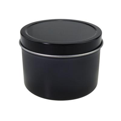 China Wholesale Custom Black White Empty Watch Factory Candle Tea Mint Candy Watch Tins With Lid 4 Ounces 8 Ounces for sale