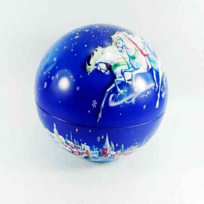 China Cheap Recycled Tin Christmas Ball Metal Ball Tin Candy Gift Sphere Tin Box Materials Price Food Grade Tin Box OEM for sale