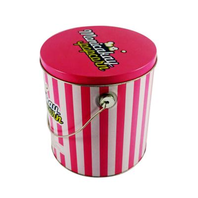 China Recycled Materials 1 Gallon Popcorn Can Bucket With Handle Customized Printed for sale