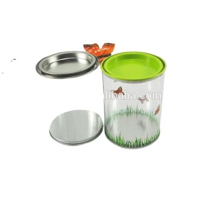 China Sustainable Round Tin Lid PVC Canister Set Plastic Canister for sale