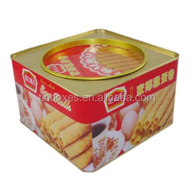 China Egg Roll Metal Tin Box Egg Roll Metal Tin Box for sale