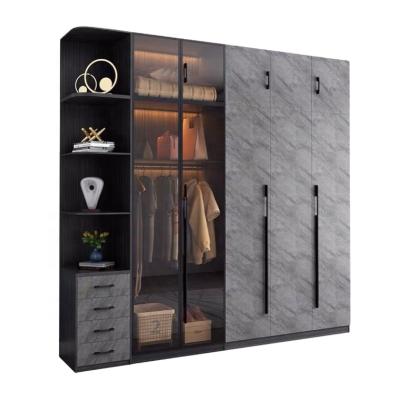 China Modern Wholesale Multifunctional Perfect Bedroom Furniture Wooden 5 Doors Storage Craft Wardrobe for sale