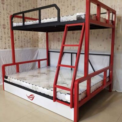 China Modern Iron Adult Storage Bunk Bed Student Dormitory Bedroom Furniture Modern Iron Frame Bed for sale